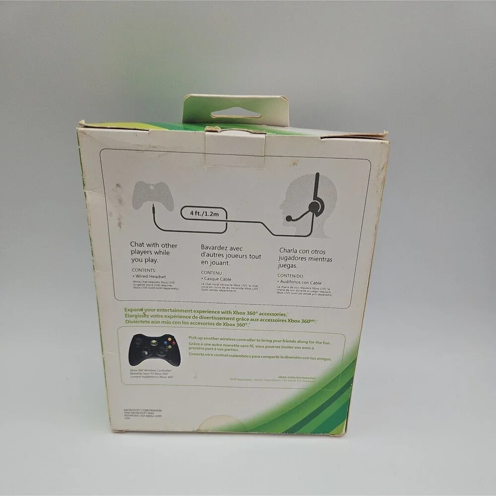 Microsoft Xbox 360 Black Headset sealed in box